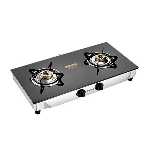 DOUBLE BURNER LPG STOVE WITH BLACK GLASS