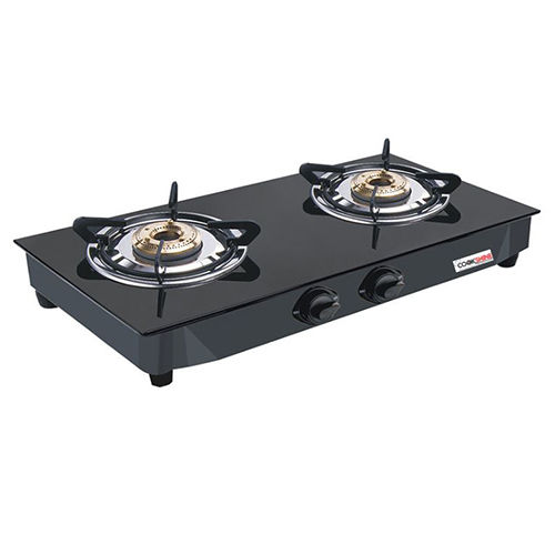 2 BURNER LPG STOVE WITH BLACK GLASS