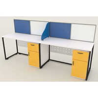 Linear Office Workstation - Wood and Metal, W900 x D600 x H1200 mm | Modern Minimalist Design, Durable Finish, Space-Efficient for Industrial Use