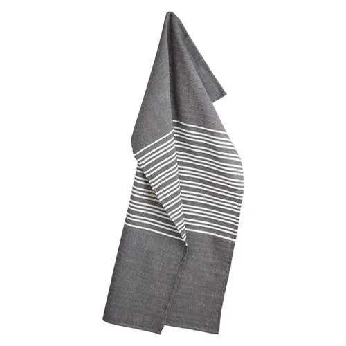 Cotton Stripes Tea Towel - Color: Grey