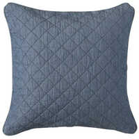 Quilted Cotton Cushion Cover - 100% Cotton, 45 X 45cm & 50 X 50cm Sizes, Grey Color, Plain Dyed Pattern, Zipper Closure For Easy Cleaning