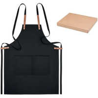 Cotton Printed Kitchen Apron - Thickness 1mm To 5mm | Black Color, Durable Design, High-quality Material, Disposable Type