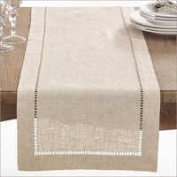 Linen Table Runner - Cotton Material, Various Sizes Available , Elegant Brown Rectangular Design For Homes And Hotels