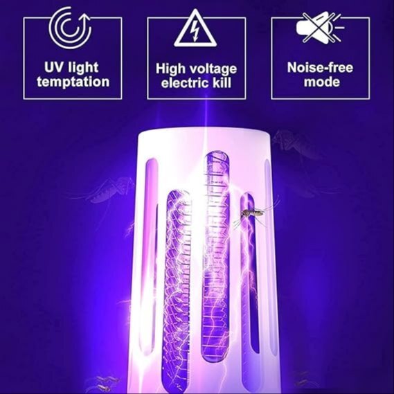 Mitsico Rechargeable Electric Shock Mosquito Lamp - Abs Plastic, Free Size, Multicolor | Eco-friendly Led Technology, Whisper-quiet Operation, Easy To Clean