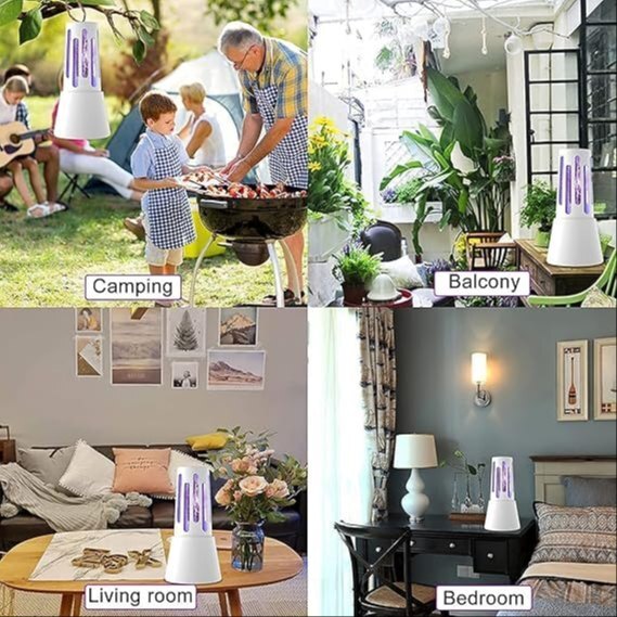 Mitsico Rechargeable Electric Shock Mosquito Lamp - Abs Plastic, Free Size, Multicolor | Eco-friendly Led Technology, Whisper-quiet Operation, Easy To Clean
