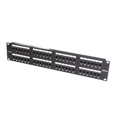 48 Port Patch Networking Jack Panel - Color: Black