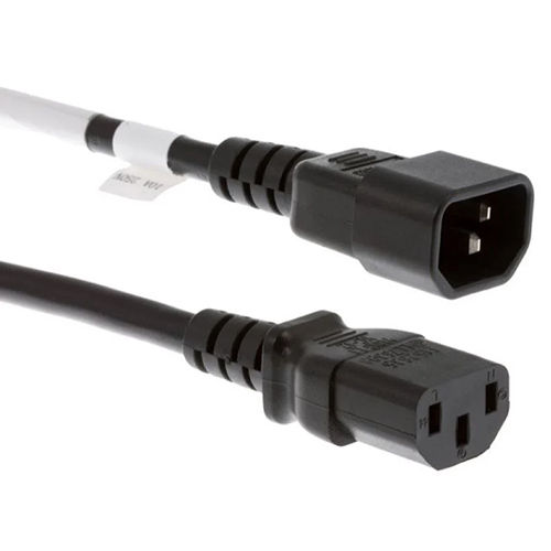 Daksh Pc C13 To C14 18Awg 10Amp 2Ft Power Cable - Color: Black