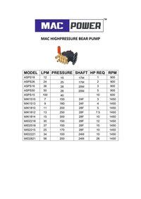 HIGH PRESSURE BEAR PUMP