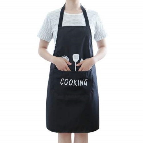 Mitsico Chef Apron - Unisex Black Apron, Washable Apron with Pockets ,Portable for Cooking, Kitchen, Grilling, Drawing