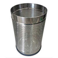 7 L Stainless Steel Office Dustbin - Color: Silver