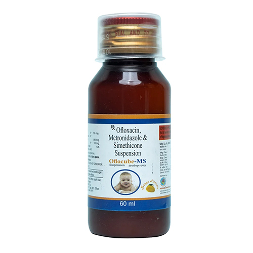 60ml ओफ्लोकसिन मेट्रोनिडazole और सिमेथिकोन निलंबन