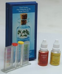 Swimming Pool Test Kit - Pvc Material, Round Shape, Red & Yellow Color | Ideal For Accurate Pool Water Testing