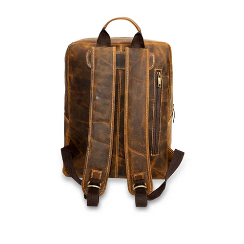 Leather Backapack Bag - Color: Brown