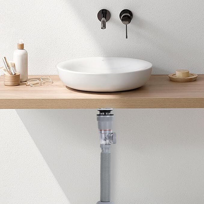 Mitsico Kitchen Sink Drain Pipe, Abs Plastic | Anti-clogging, Heat Resistant, Easy Clean, Smart Drain Technology, Compatible With Most Sinks