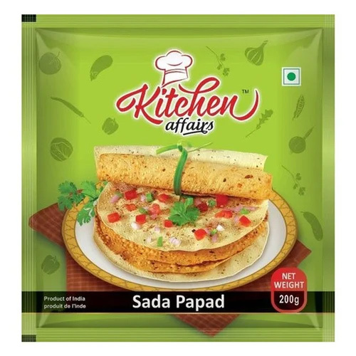 Kitchen Affairs Sada Papad - 5 Inch Diameter, 200 Grams | Crunchy Snack for All Ages, 4-Month Shelf Life