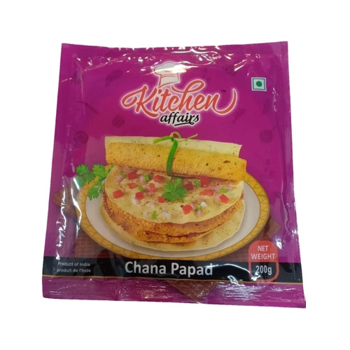 200gm Kitchen Affairs Chana Papad - 5 Inch Solid, Gluten-Free Snack | High In Protein, Perfect For All Age Groups, 3 Month Shelf Life