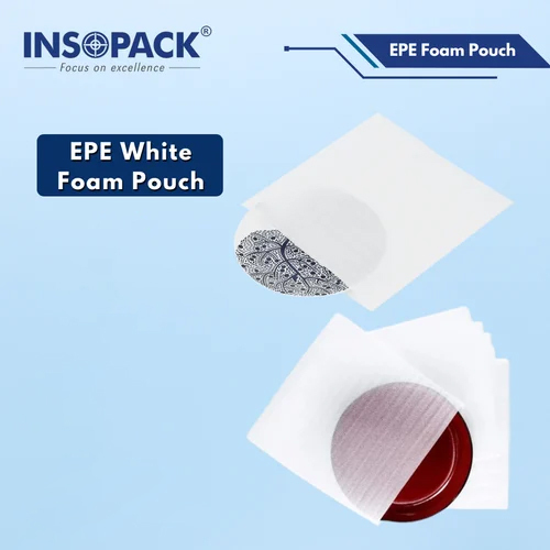 White EPE Foam Pouch - EPE Material, 8-15 Millimeter Thickness, White Color | Waterproof, Lightweight, Rough Texture for Secure Handling