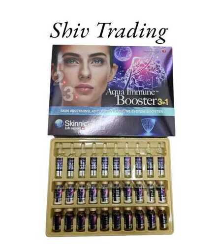 Aqua Immune Booster - 1200mg Liquid Injection | 3 in 1 Formula with Glutathione, Vitamin C, and Collagen for Skin Whitening and Radiance