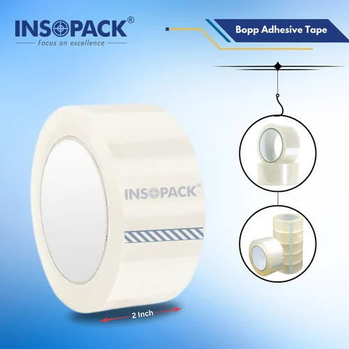 2 Inch Self Adhesive Bopp Tape - Color: White