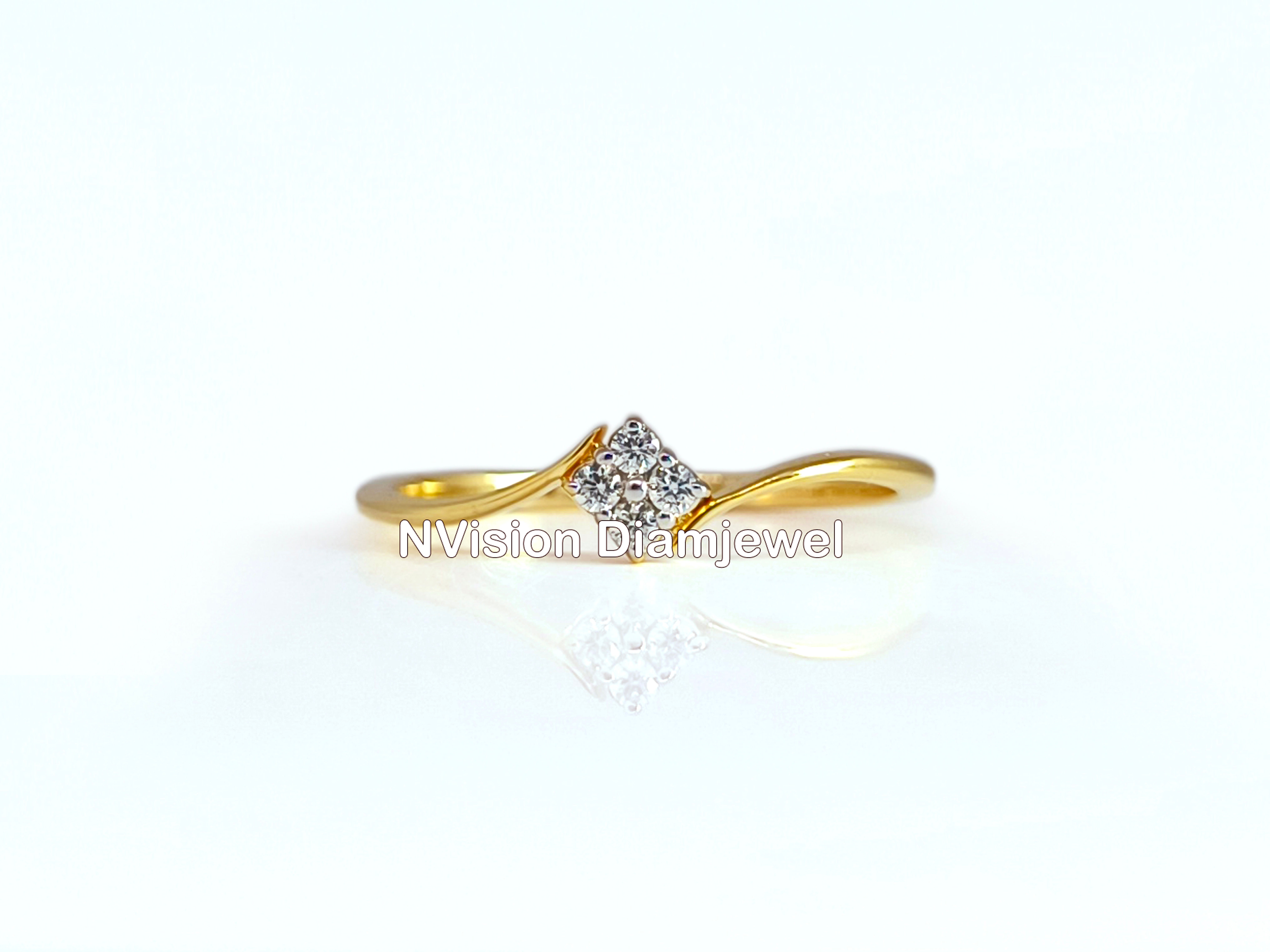 Natural 4 Diamond Millennial light Weight Ring