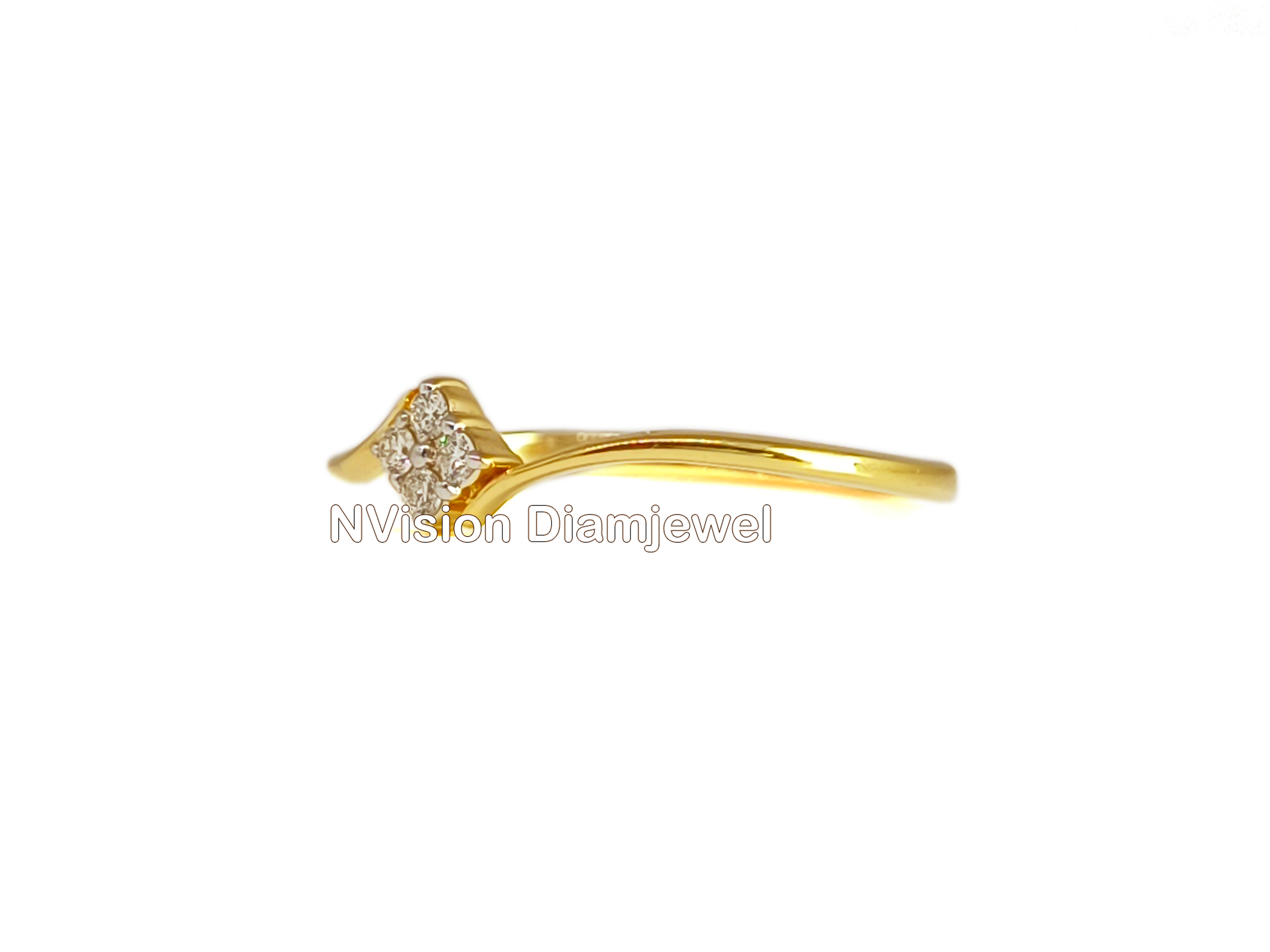 Natural 4 Diamond Millennial light Weight Ring