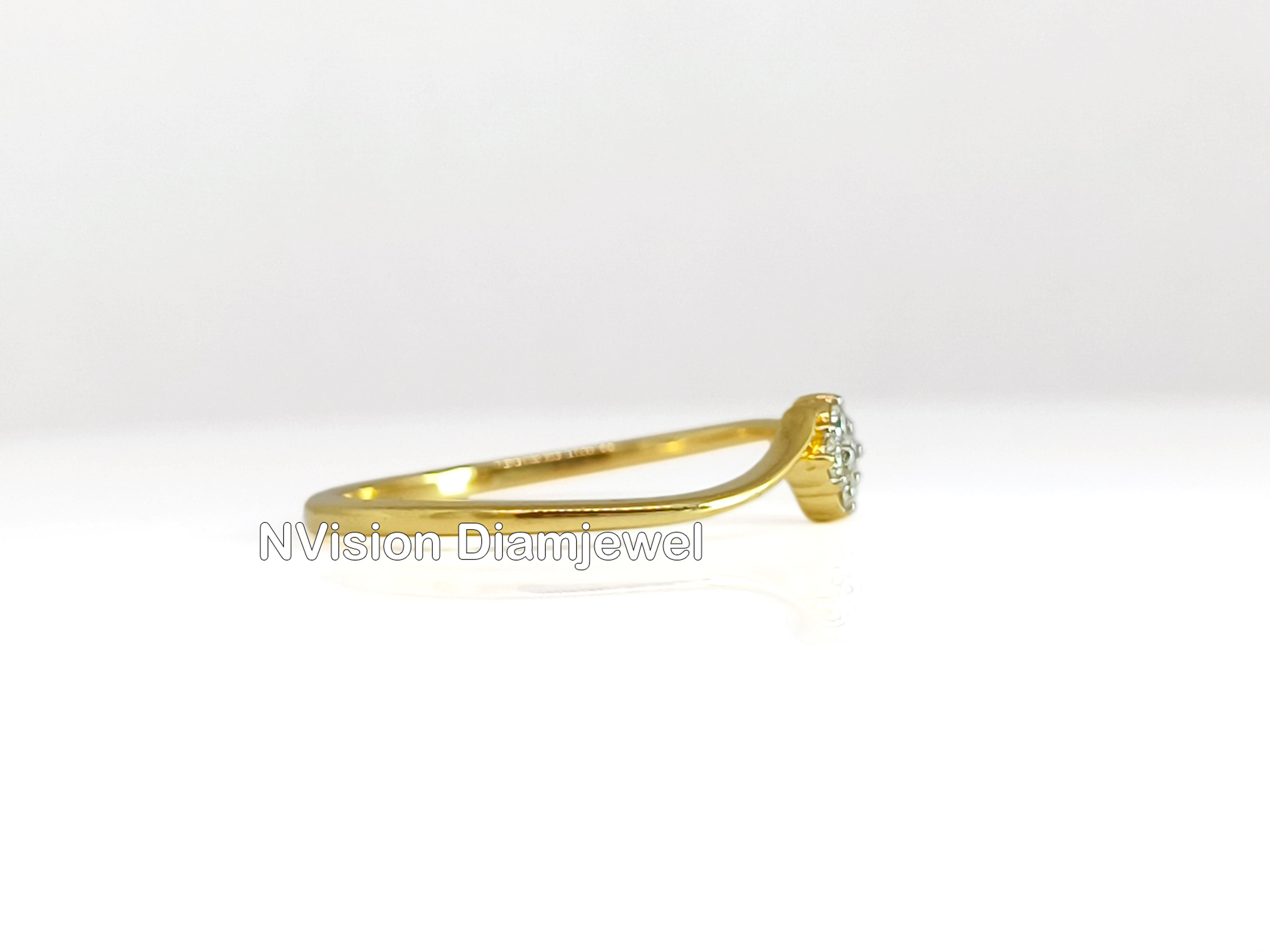 Natural 4 Diamond Millennial light Weight Ring