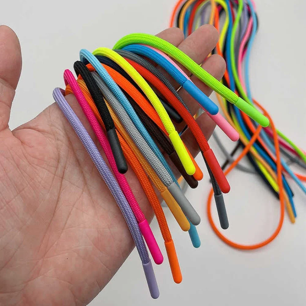 Drawcord With Plastic Advanced Tipping - 50 Inch Length, 5 Millimeter Thickness, Multicolor Polyester, Soft And Washable With Braided Texture, Neat Finish
