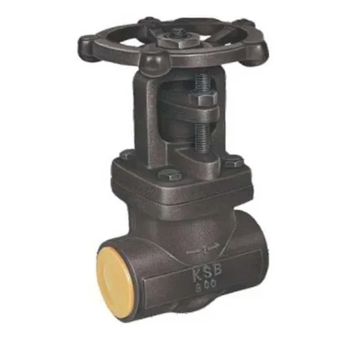 Forged Steel Gate Valve - 15mm Matte Black | 10 Bar High-Pressure, Wedge Gate Design, Polished Surface, Ideal for Industrial Applications