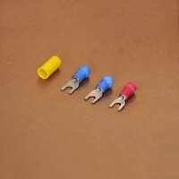 Copper Fork Insulated Lug - Copper Material, 10mm Diameter, Silver Color | Chrome-plated, Standard Style, Industrial Applications