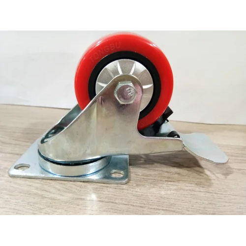 Industrial Pu Caster Wheel - Color: Red