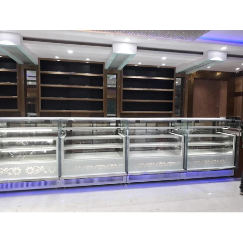 Rectangular Stainless Steel Cake Display Counter