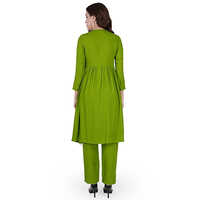 Green Naira Cut Kurti With Pant