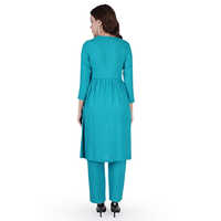 Sky Blue Naira Cut Kurti Set