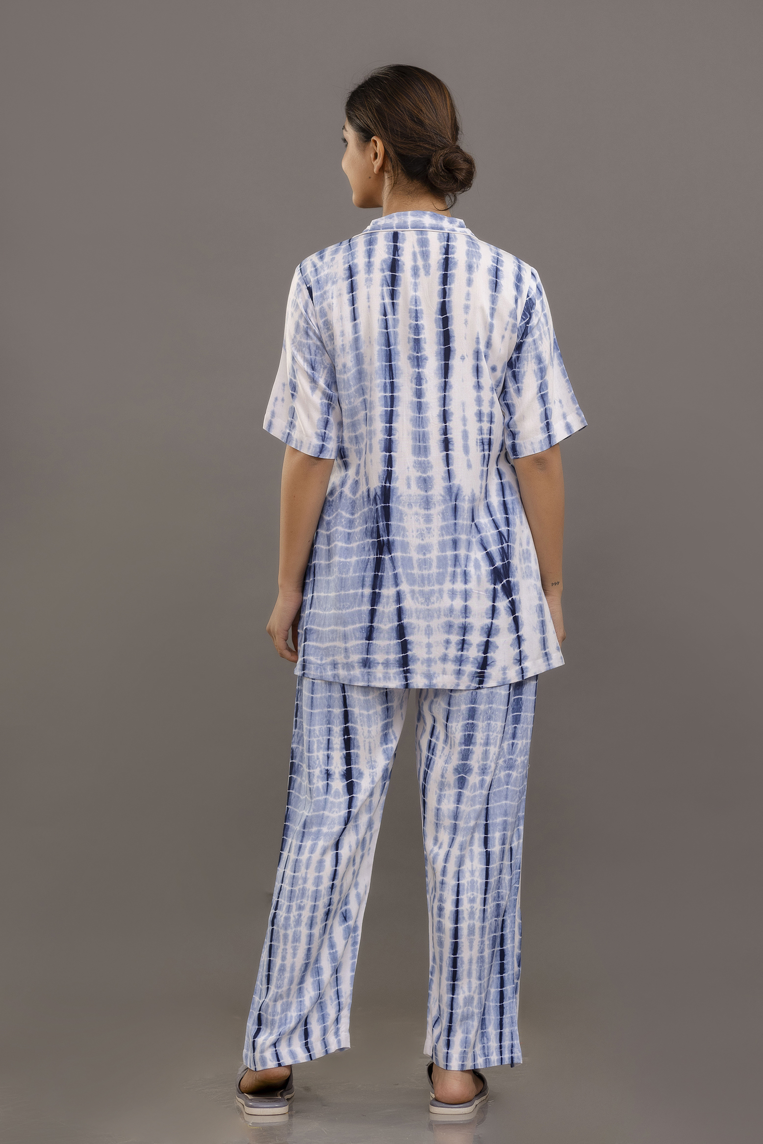 Ocean Breeze Tie-dye Nightwear Set - Color: Blue