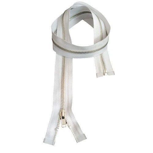 No.3 Open End Metal Zipper - Color: White