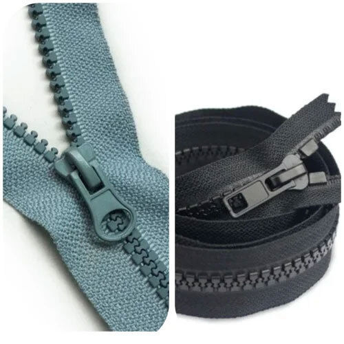 Plastic Delrin Zippers - Color: Blue & Black