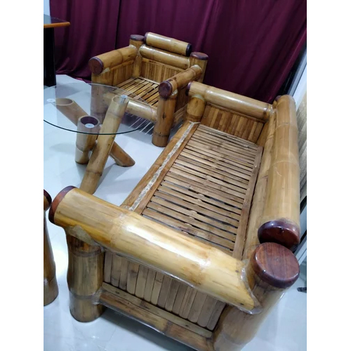 Bamboo Three Sofa Set - Color: Brown