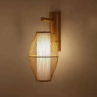 Designer Bamboo Wall Mount Lamp - Color: Brown