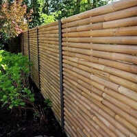 Bamboo Garden Fence - High-quality Bamboo Material, Various Sizes Available, Polished Brown Finish, Modern Style