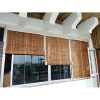 Bamboo Roll Up Blind - Polished Bamboo, Various Sizes, Warm Brown Color - Modern Design For Natural Light Control And Privacy