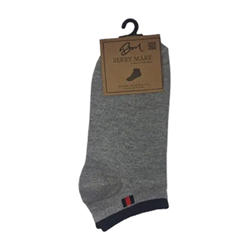 Formal Men's Ankle Length Socks - Grey Color, Washable Cotton Blend for All Season Wear