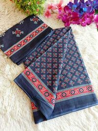 Cotton Saree - Pure Mulmul Fabric, 5.4 Mtr Length with 0.9 Mtr Running Blouse, Traditional Occasion Wear