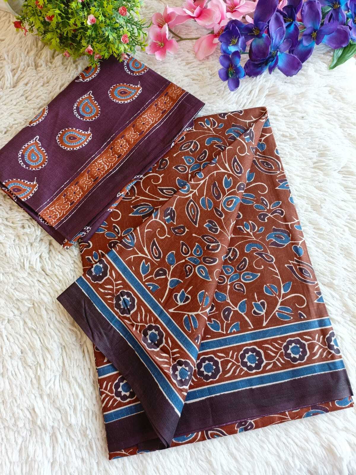 Cotton Saree - Color: As Per Image