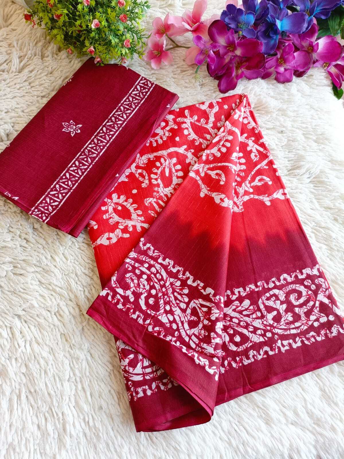 Mul Cotton Saree - Color: As Per Image