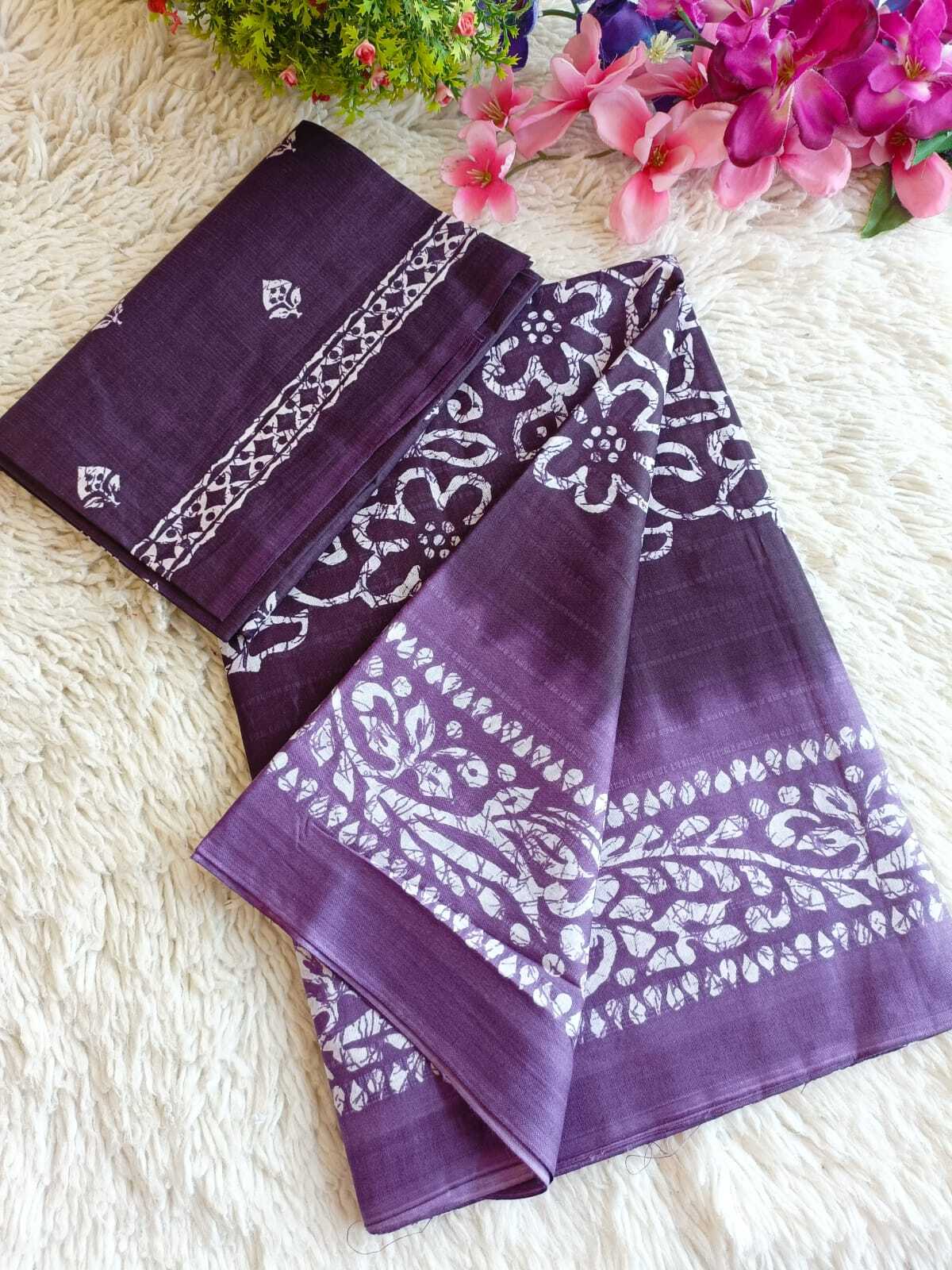 Mul Cotton Saree - Color: As Per Image