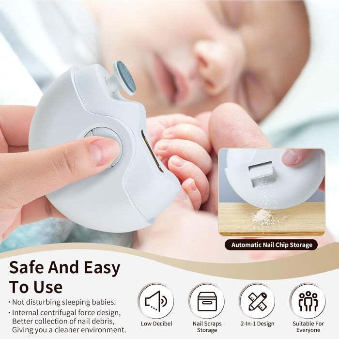 2-in-1 Electric Nail Clippers Nail File with Light