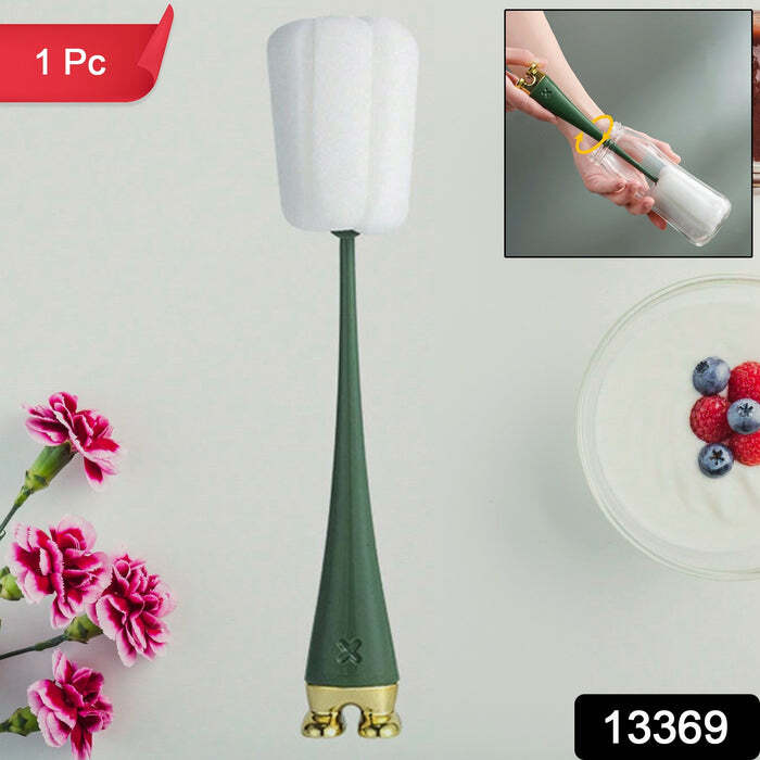 Silicone Bottle Cleaning Foam Brush with Plastic Long Handle