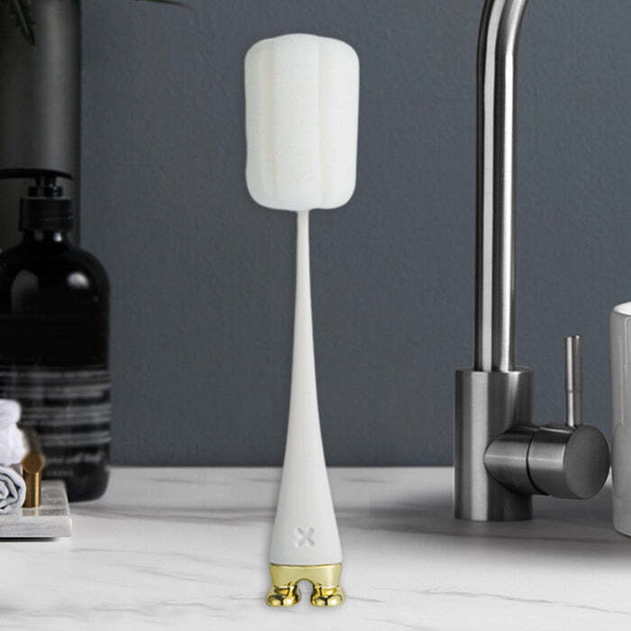 Silicone Bottle Cleaning Foam Brush with Plastic Long Handle