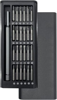 Mitsico 24 In 1 Screwdriver Magnetic Set - Steel, Compact Design, Silver | Ergonomic Aluminum Alloy Handle, Magnetic Bit Storage, Anti-skid Function
