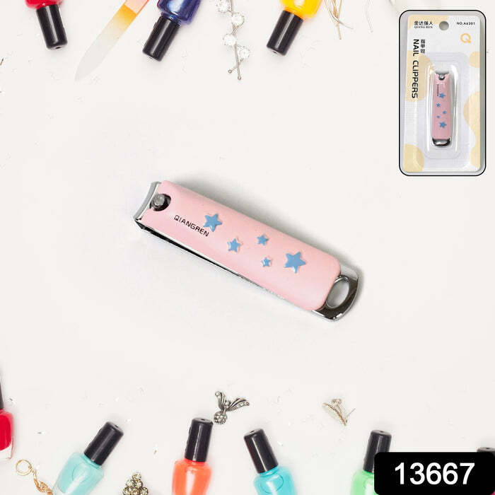 Cute Nail Clipper With Nail Catcher, Nail File - Stainless Steel